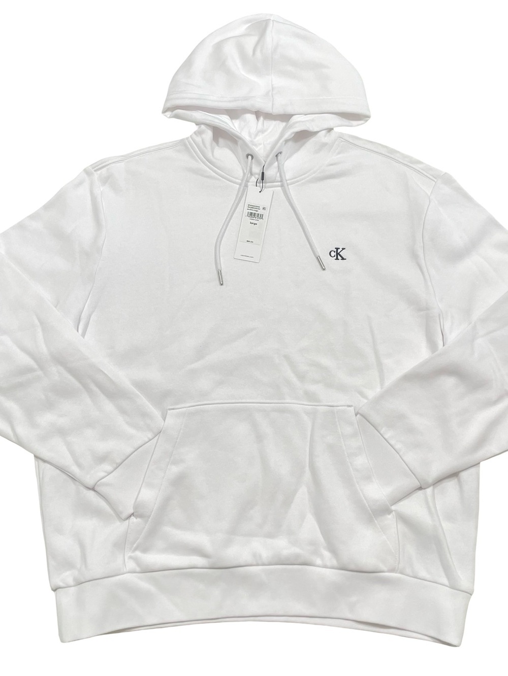 CK Calvin Klein Jeans One-Point Logo Hoodie Size L Sweatshirt (Retail $89)